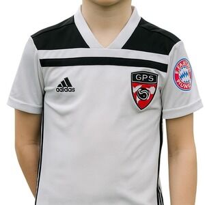 Adidas GPS Bayern Munich Soccer Jersey Climalite White Black Mens L Large